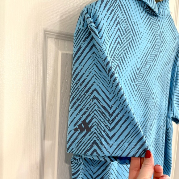 Adidas Ultra 365 Performance All Over Print Chevron Polo Golf Shirt Men L  NWT - Picture 13 of 16